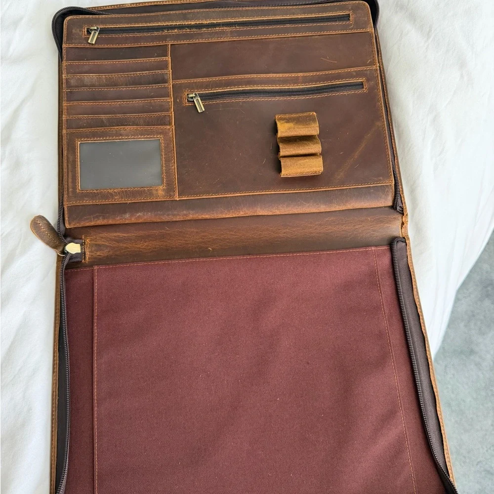 RingSun Dark Brown Leather Binder